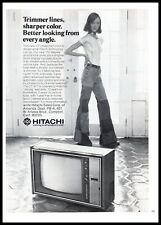 1974 Hitachi CT-972 TV Television CRT Vintage Print Ad Bell Bottoms Wall Art picture