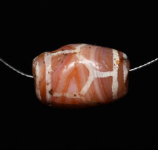 Large Ancient Dzi Etched Carnelian Longevity Dzi Bead in Superb Condition picture