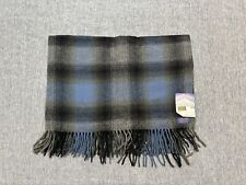 Pendleton Blanket 52 x 70 Highland Mid-Tone Ombre Plaid Blue Wool USA Made Flaws picture