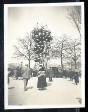 Vintage Photo 1939 NEW YORK WORLD'S FAIR WOMAN STANDS UNDER MASSIVE BALLOONS picture