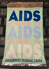 1 Unopened Pack AIDS Awareness Trading Cards Sealed w/ Condom Vtg 90s Ryan White picture