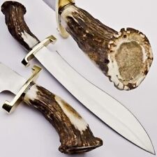 Premium Handmade D2 Steel Survival Knife Hunting Knife with Stag Antler Handle picture