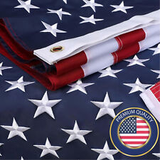 3x5 FT Outdoor Embroidered American USA Flag Made in Luxury Embroidered Star US picture