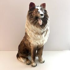 Vtg LARGE Rare Rough Collie Lassie Statue Figurine Dog Glazed Norcrest Japan 11” picture