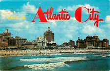 Atlantic City Skyline Surf and Sand Boardwalk Gay Nightlife pm 1965 Postcard picture