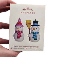 Hallmark Keepsake Christmas Ornament Set Salt and Pepper Snowmen 2018 picture