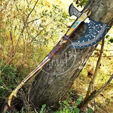 Leviathan Axe, God Of War Kratos Axe, Carbon Steel Viking AXE & Leather Sheath picture