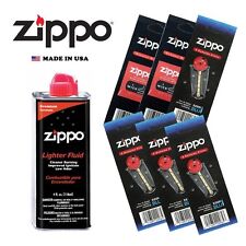 Zippo 4 OZ Fluid Fuel and 6 Vulet Pack ( 24 Flints + 2 Wick ) Gift Set Combo picture