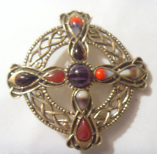 1950s vintage England Miracle brand 2.5 inch cross motif religious brooch FC1300 picture