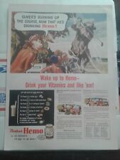 1944 Borden's Hemo Chocolate Drink Elsie The Cow Playing Golf Vintage Print Ad picture