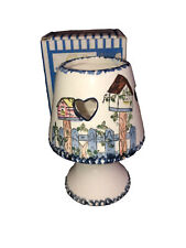 Ceramic Candle Holder Bird House fence picture