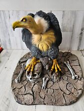 Rubber realistic vulture bird Halloween prop lawn life size feather skulls grave picture
