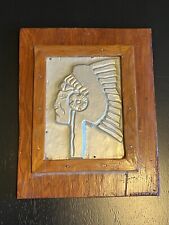 Vintage Metal Stamping Native American Chief / Aztecs Framed picture