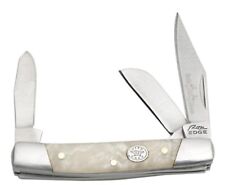 Small Stockman 3 Blade Folding Pocket Knife - White Pearl Handles  72-WH picture
