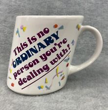 Coffee Cup Mug Funny Novelty Papel Slants Slanted Weird 12oz VTG 80s Office picture