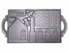 Vintage John Wright Cast Iron Gingerbread House Mold 2 Sided 1985 Made In USA picture