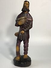 13” Hand Carved wood figure folk art Bearded man made in mexico picture