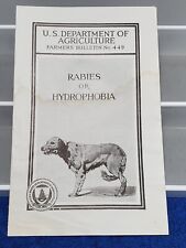 Rabies or Hydrophobia Farmers Bulletin #449 Vintage USDA Print picture