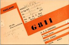 Vtg Ham Radio CB Amateur QSL QSO Card Postcard UK ENGLAND G8II SURREY 1947 picture