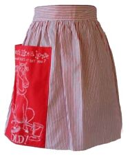 Vintage Red White Stripes Half Apron Funny Saying  picture