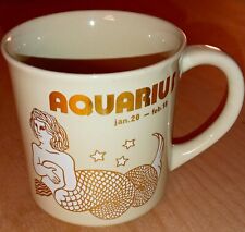 Vintage 1970s AQUARIUS Zodiac Sign Mug - Birthday: Jan 20-Feb 18 picture