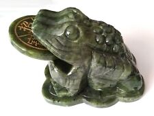 Green Jade feng shui Money frog statue Fengshui wealth decoration hand carved picture