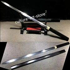 Handmade Chinese JIAN SWORD T10 Clay tempered Black Wood SAYA Sharp picture