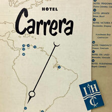 Vintage 1953 Hotel Carrera Restaurant Menu Santiago Chile Del Prado Barranquilla picture