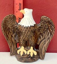 Vintage Ceramic American Eagle Figurine Handmade 6.5 in Tall picture