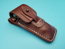 Brown Leather Carry-All Sheath for Folding Blade Pocket Knife to 4.5