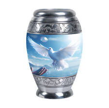 Urn Decorations Dove Close To Hands Ocean (10 Inch) Large Urn picture