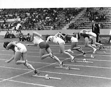 1968 Press Photo Women's AAA Championships 80m hurdles line up shorts embarass picture