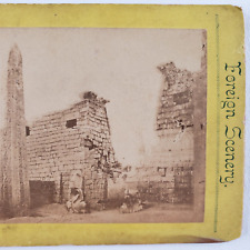 Luxor Temple Egypt Stereoview c1885 Egyptian Antique Ruins Photo Nile B1271 picture