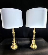Stiffel Pair of Fine Brass Lamps - Decorative Design - 6.357 Lbs Each-BRAND NEW picture