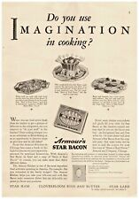 1928 Armour's Star Bacon Vintage Print Ad Do You Use Imagination In Cooking  picture