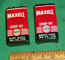 (2) Vintage 9-Volt Transistor Radio Batteries MAXELL by Maxell & NITTO VeryClean picture