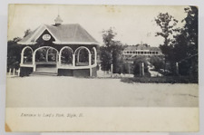 1909 Entrance to Lord's Park Museum Zoo in Elgin Illinois Postcard picture