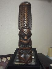 Vintage Authentic Hand Carved Wooden Hawaiian Tiki Totem Pole picture