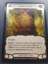 1x COLD FOIL AMULET OF EARTH - Flesh and Blood TCG - Aria 1st Ed Promo  picture