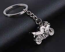 3D Motor Cycle MotorBike KeyRing Chain Silver Keychain Pendant Gift - UK SELLER picture