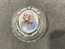 Antique 1908 Glass & Enamel Painted Box 60 Years Emperor Franz Joseph I Austria picture