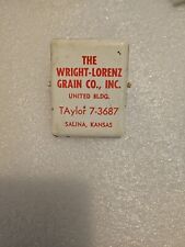 Vintage Metal Advertising Paper / Receipt Clip Wright Lorenz Grain Co Inc Kansas picture