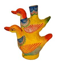 VTG 50s-60s Mexican Folk ART Pottery Candelabra Tree of Life Castillo Ducks 8