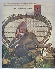 1971 L&M Cigarettes Sexy Girl On Phone W/Cat Retro Vtg Print Ad Poster Art 70's picture