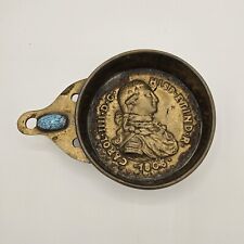 1807 Charles IV Spanish Colonial Porringer with Antique Nmbr 8 Turquoise Stone picture