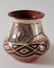 Vintage Ecuadorian Canelos Quichua Polychrome Pottery Native Vessel  picture