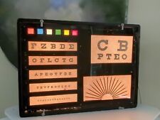 Vintage Medical Eye Test Chart, Vision Exam Cabinet, Optician Sign, Lamp Works picture
