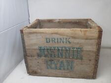 RARE Vintage Johnnie Ryan Soda Pop Bottle Wood Crate Box Sign 