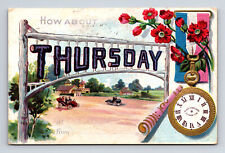 1910 Day Week Appointment How About THURSDAY Clock Cars Kirksville MO Postcard picture