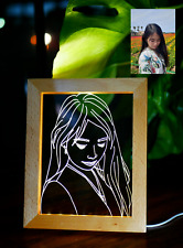Custom 3D Photo Lamp Glass Night Light Handmade Drawing Minimalist Line Art Pict picture